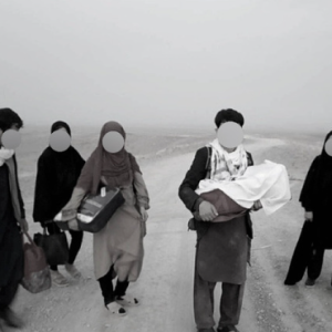 Image of persecuted Afghan refugees flleing Afghanistan. Taken at Spin Boldek border on the way to Pakistan, August 2021.